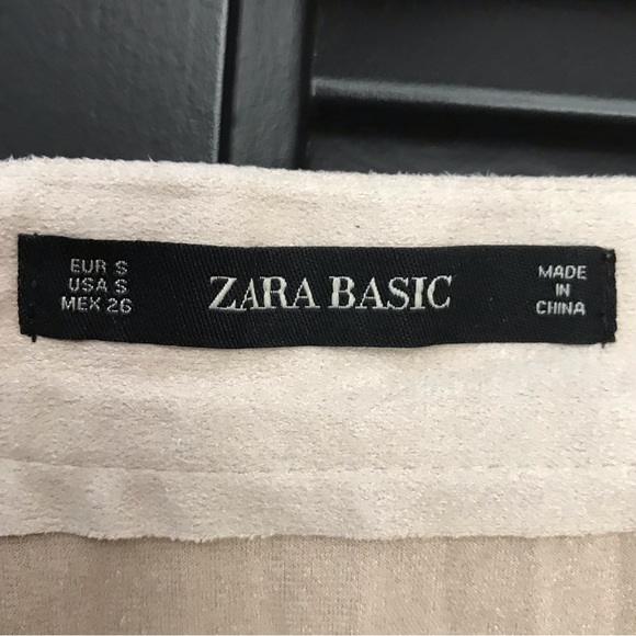 Zara Faux Suede Pleated Midi Skirt, Chevron Like Pattern, Size Small - Picture 9 of 10